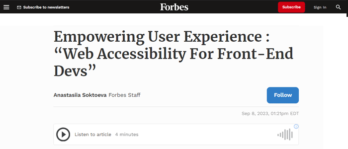 forbes empowering user experience